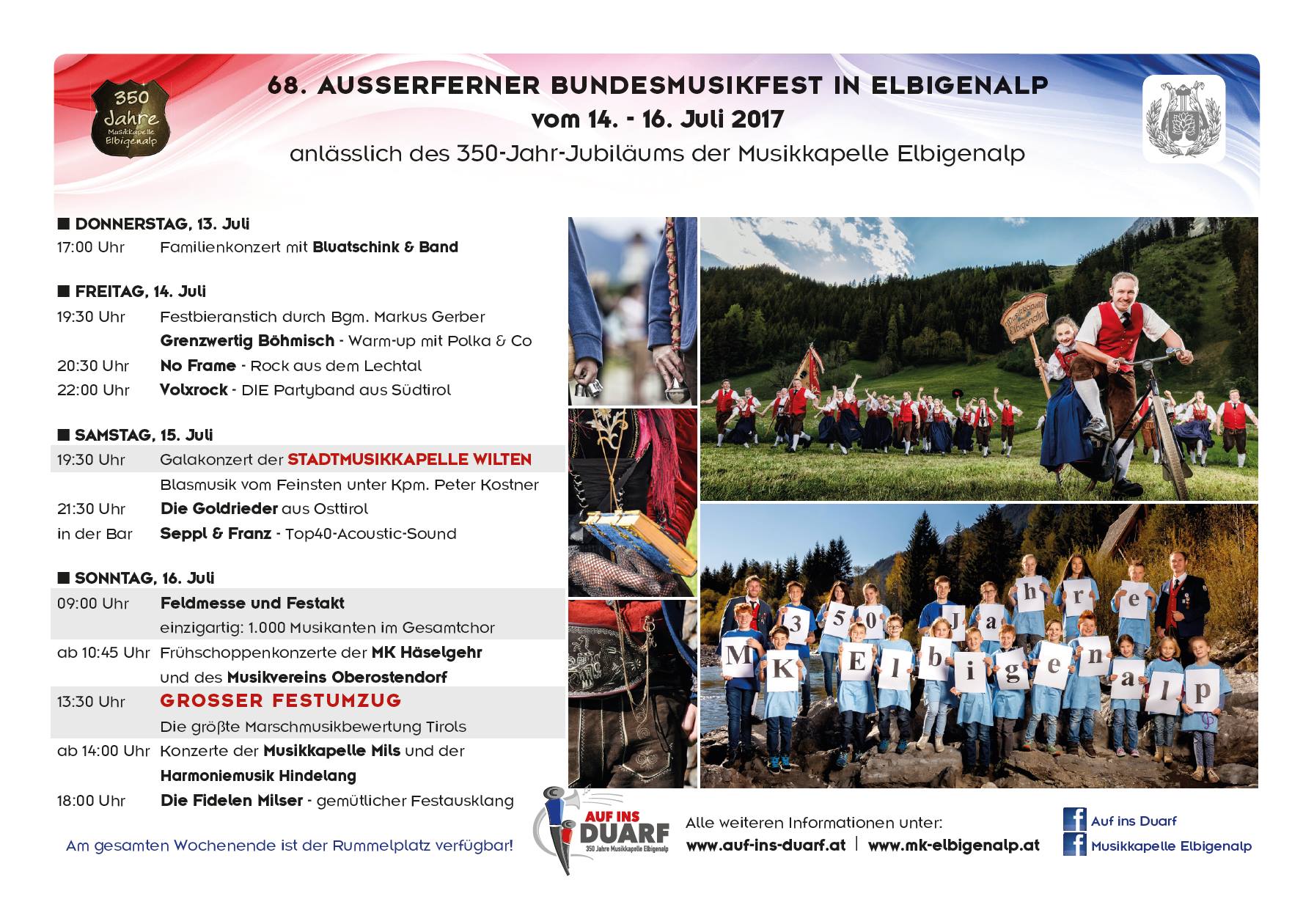 68. Ausserferner Bundesmusikfest in Elbigenalp