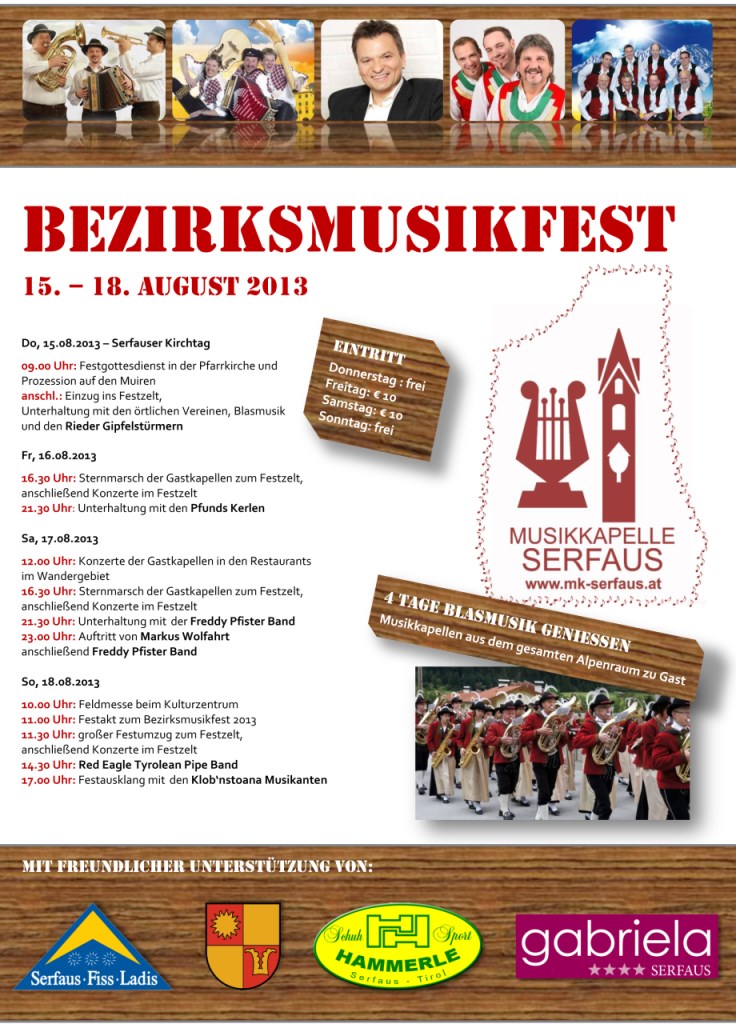 Bezirksmusikfest in Serfaus